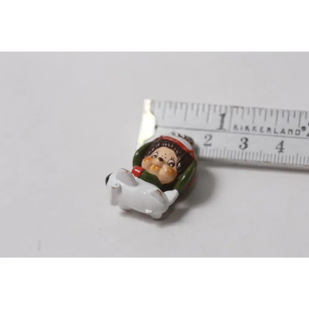 1979 Sekiguchi Monchhichi Pilot Keychain Plastic Mini Figurine ~ 260826-WH 1252